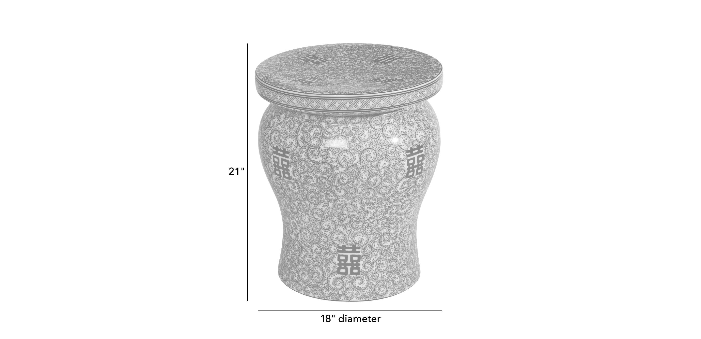 Blue and White Garden Stool_2