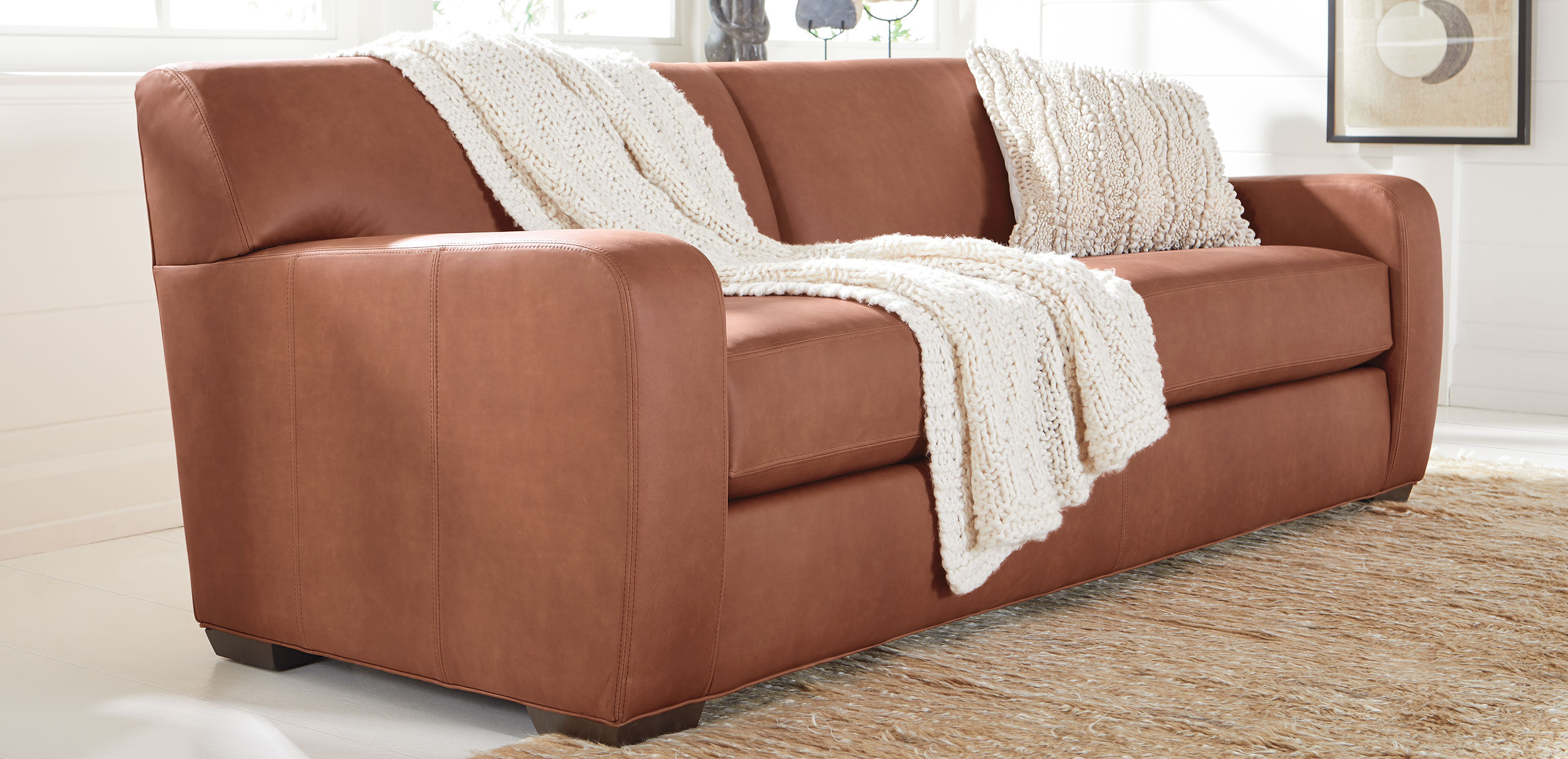 Kellan Modern Leather Club Sofa