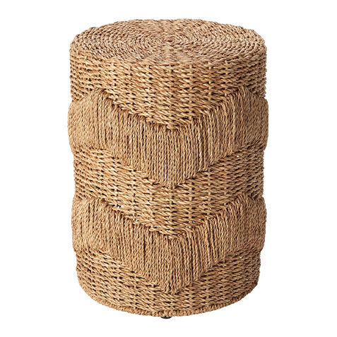 Hannah Woven Seagrass Accent Table image 421874   NAT