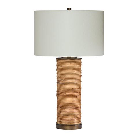 Marlie Rattan Column Table Lamp image 096186   NAT