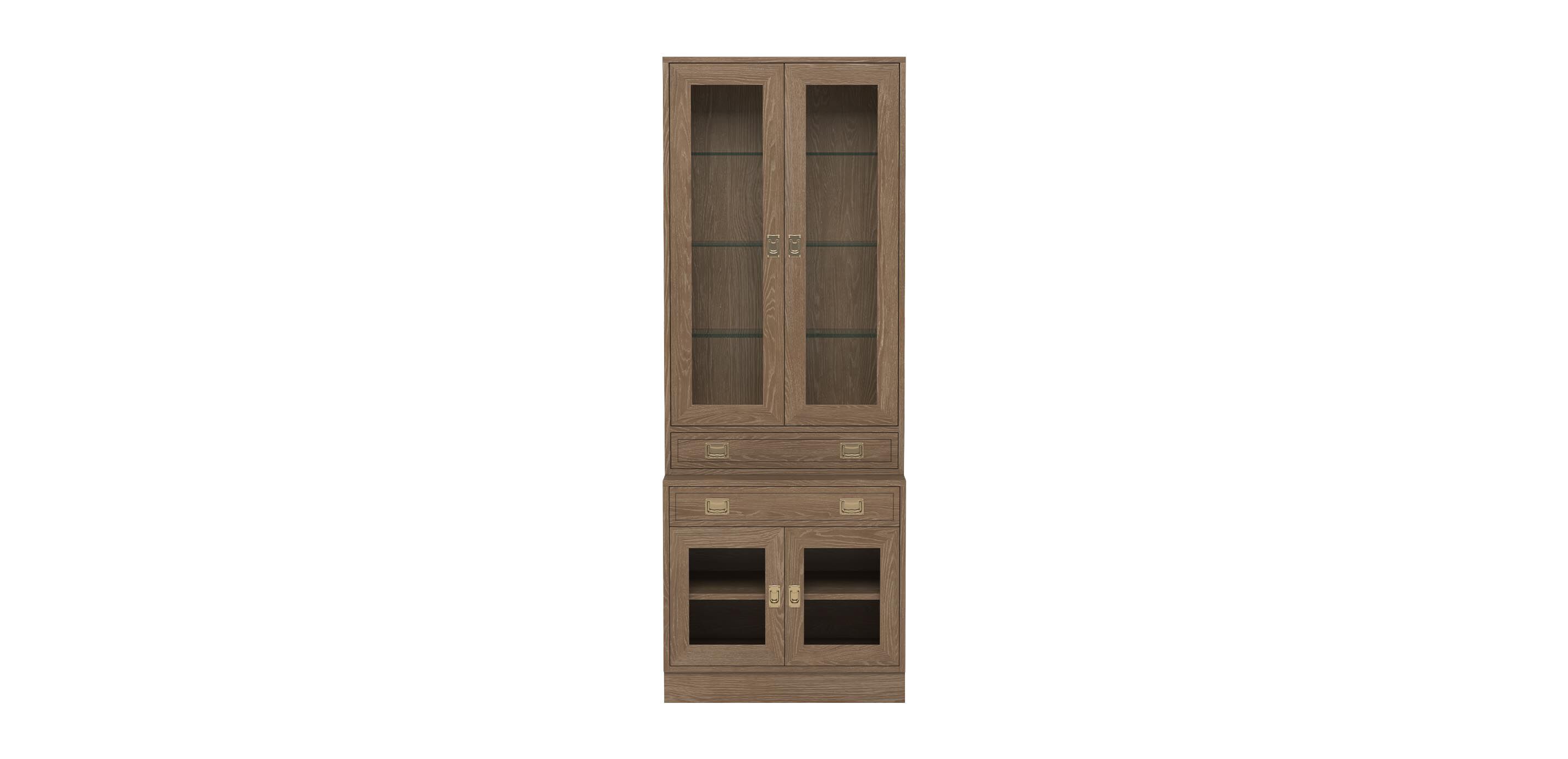 Callum Single Bookcase, Glass Doors