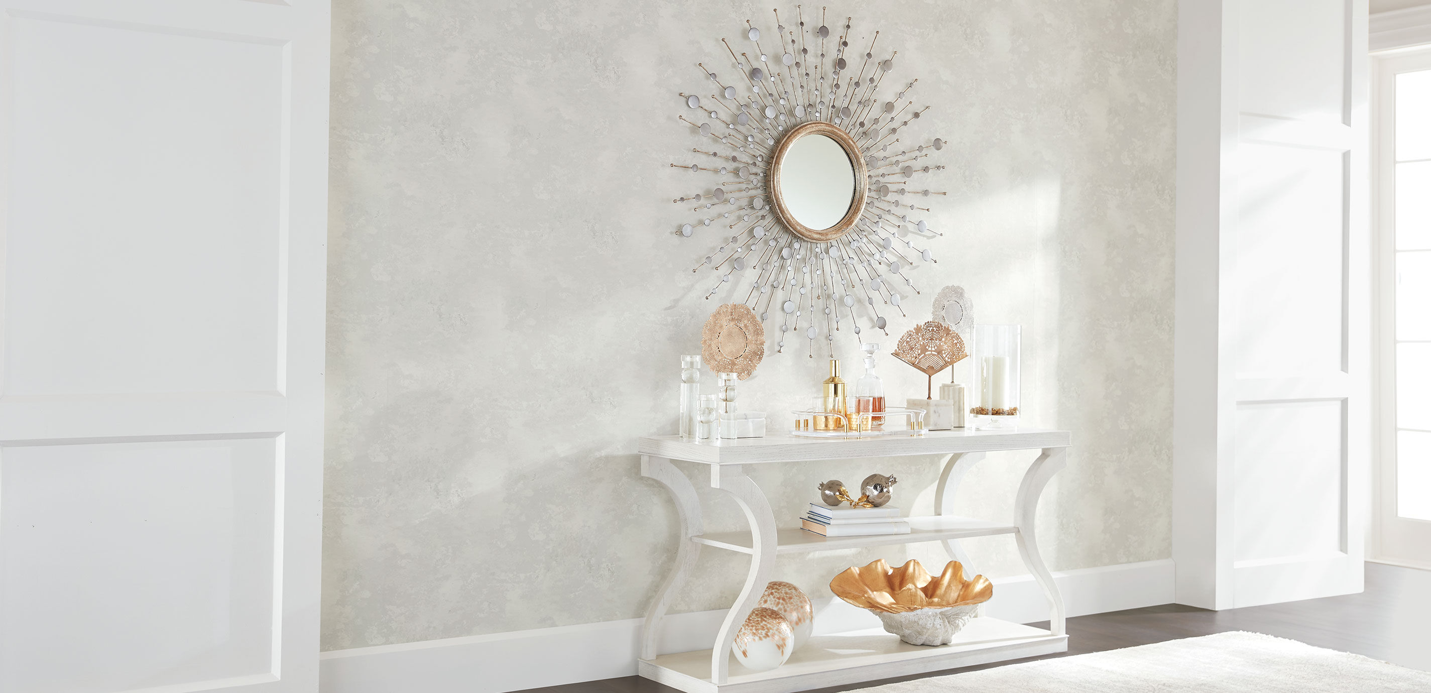 Silver Toned Soleil Mirror_6