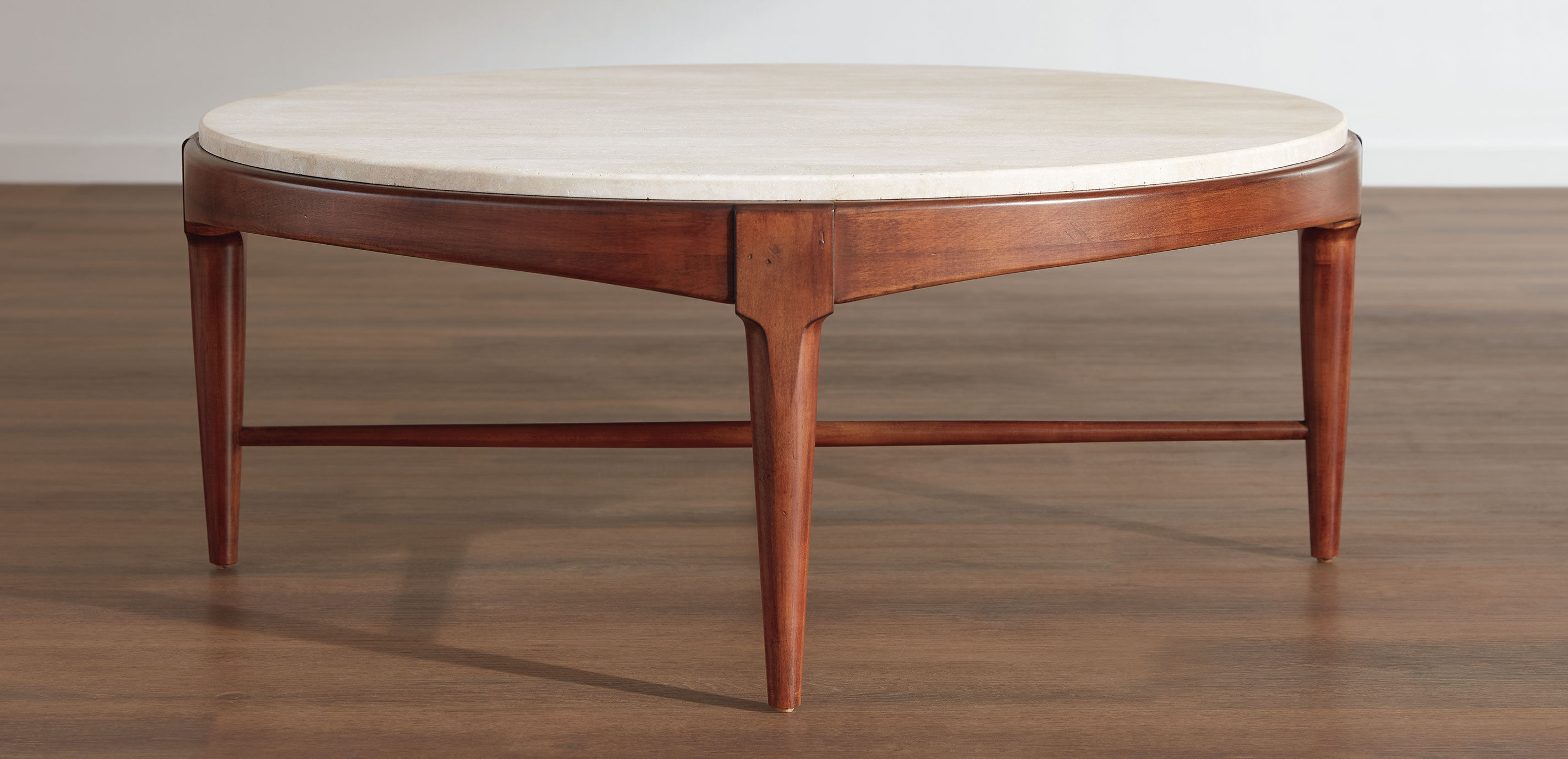 Draper Round Travertine Coffee Table