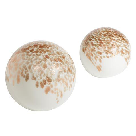Speckled Glass Spheres, Set of 2 image 432456B  WHT