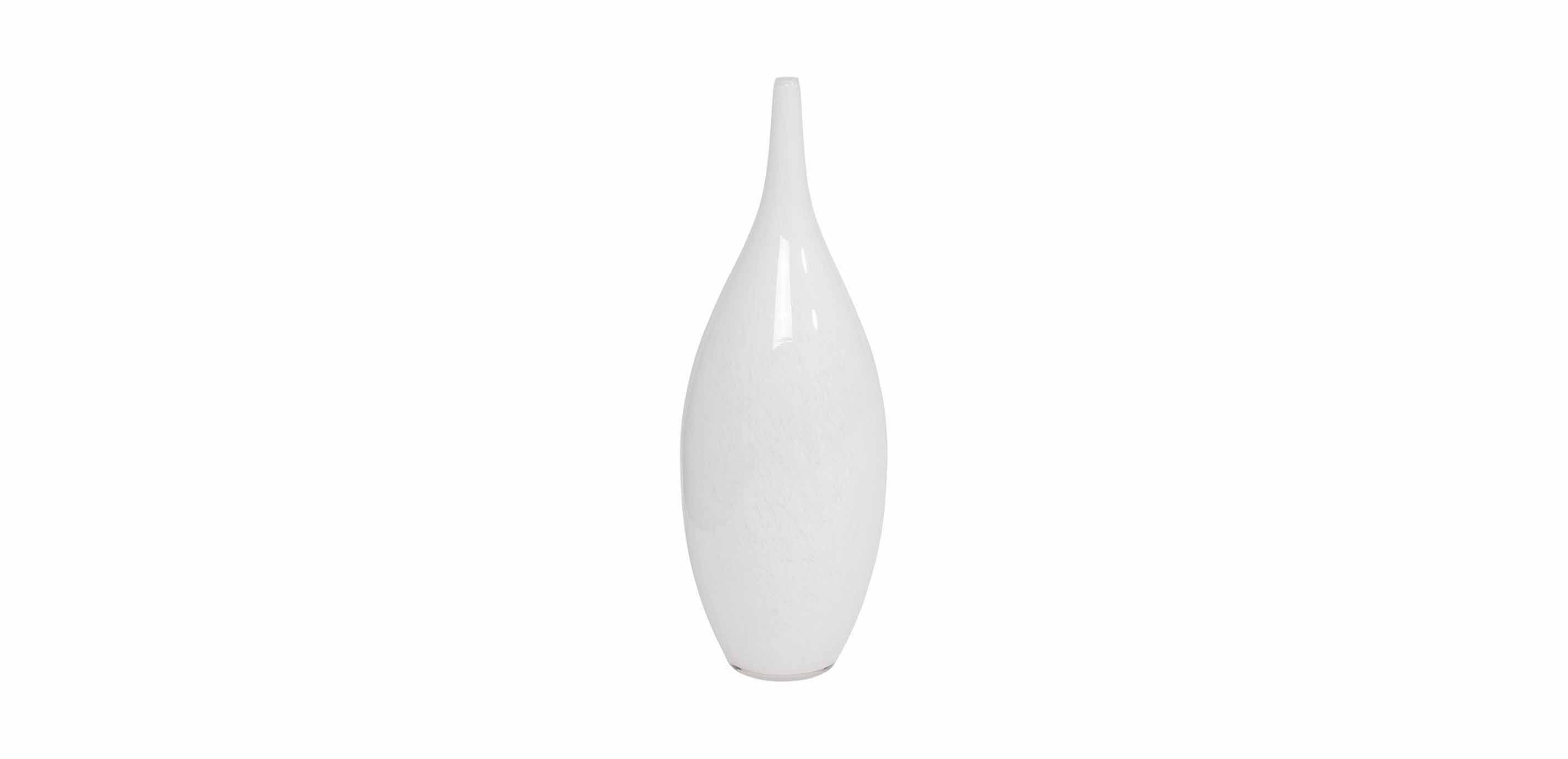 White Glass Goddess Vase