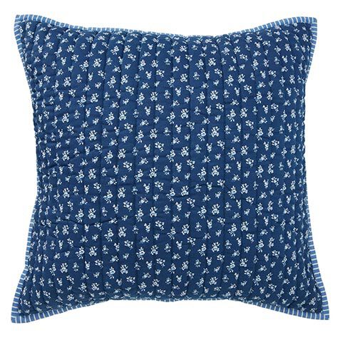 Navy and White Floral Pillow image 062514