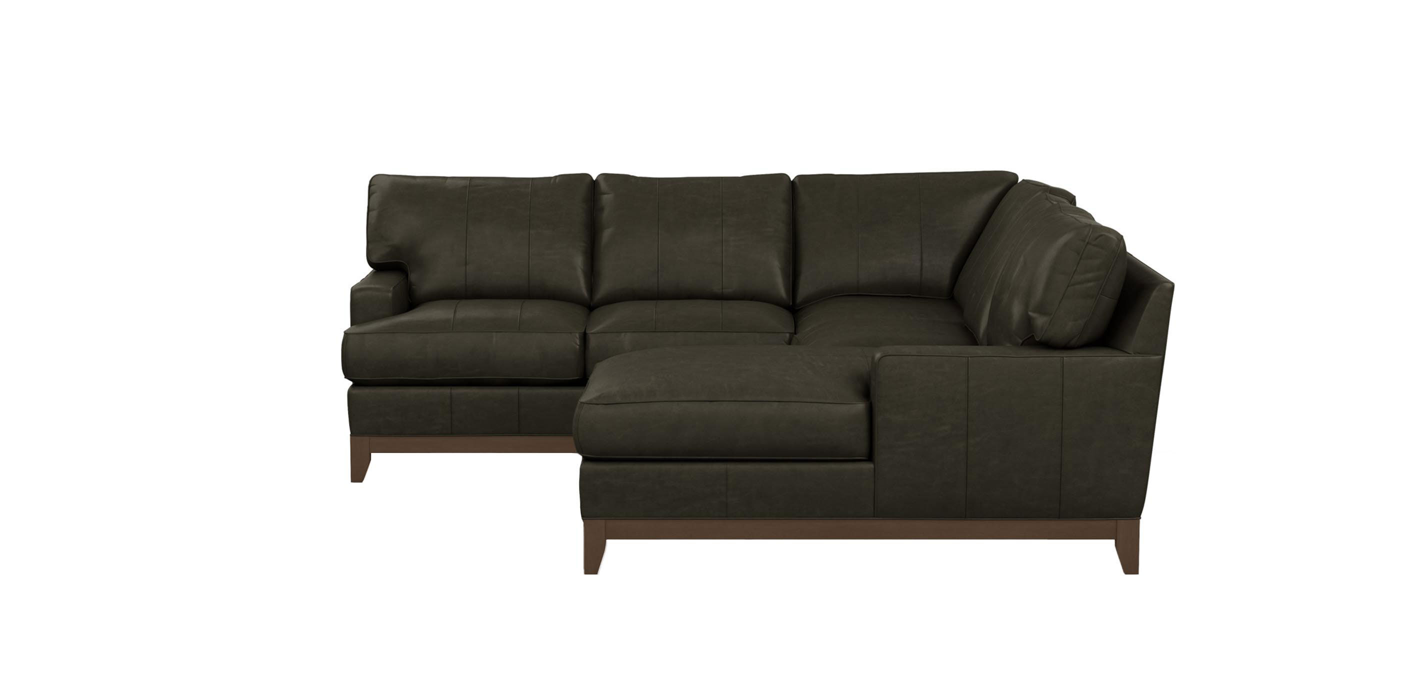 Arcata Four-Piece Leather Sectional with Chaise