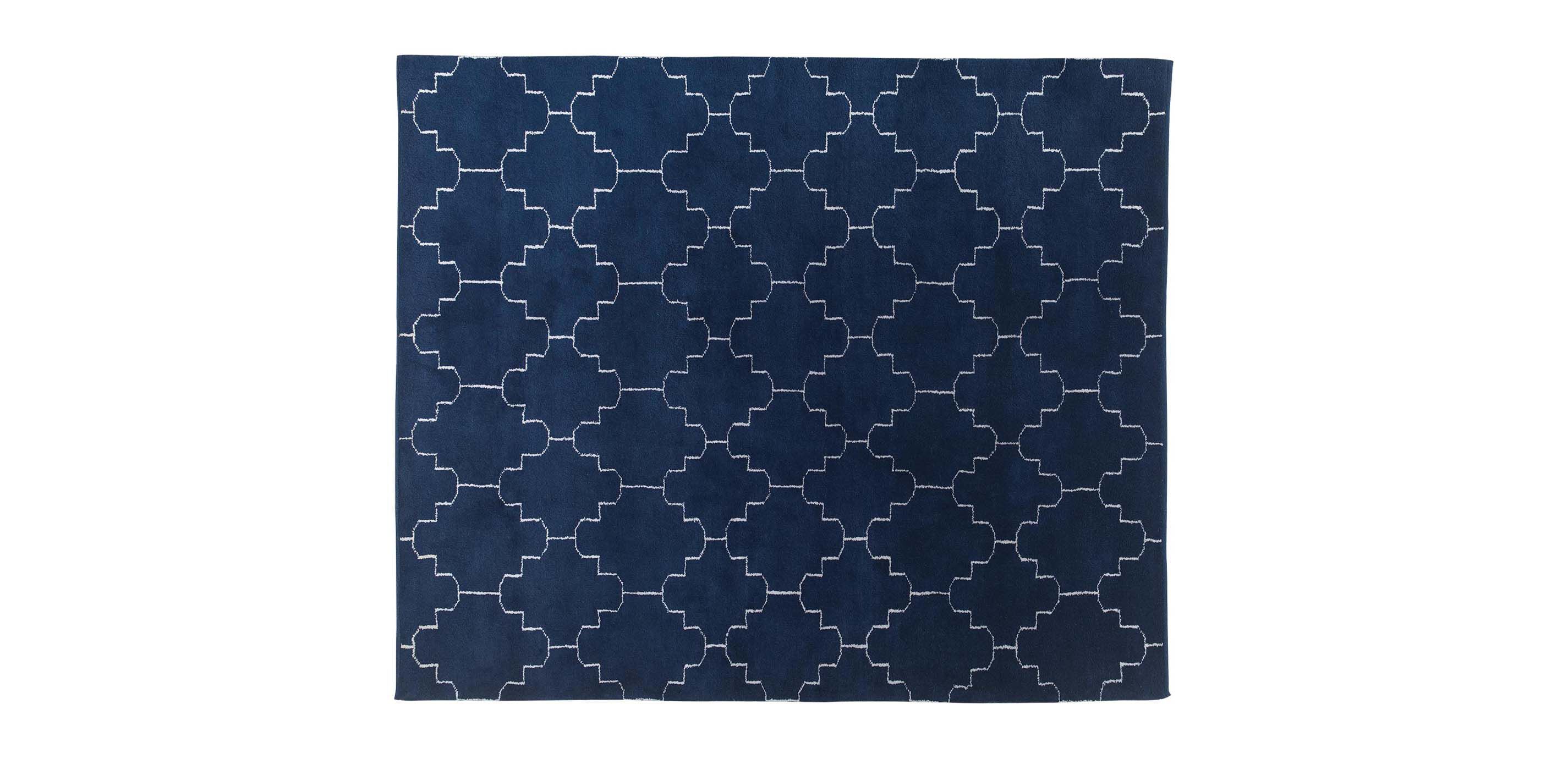 Tulu Tracery Rug, Blue/Natural