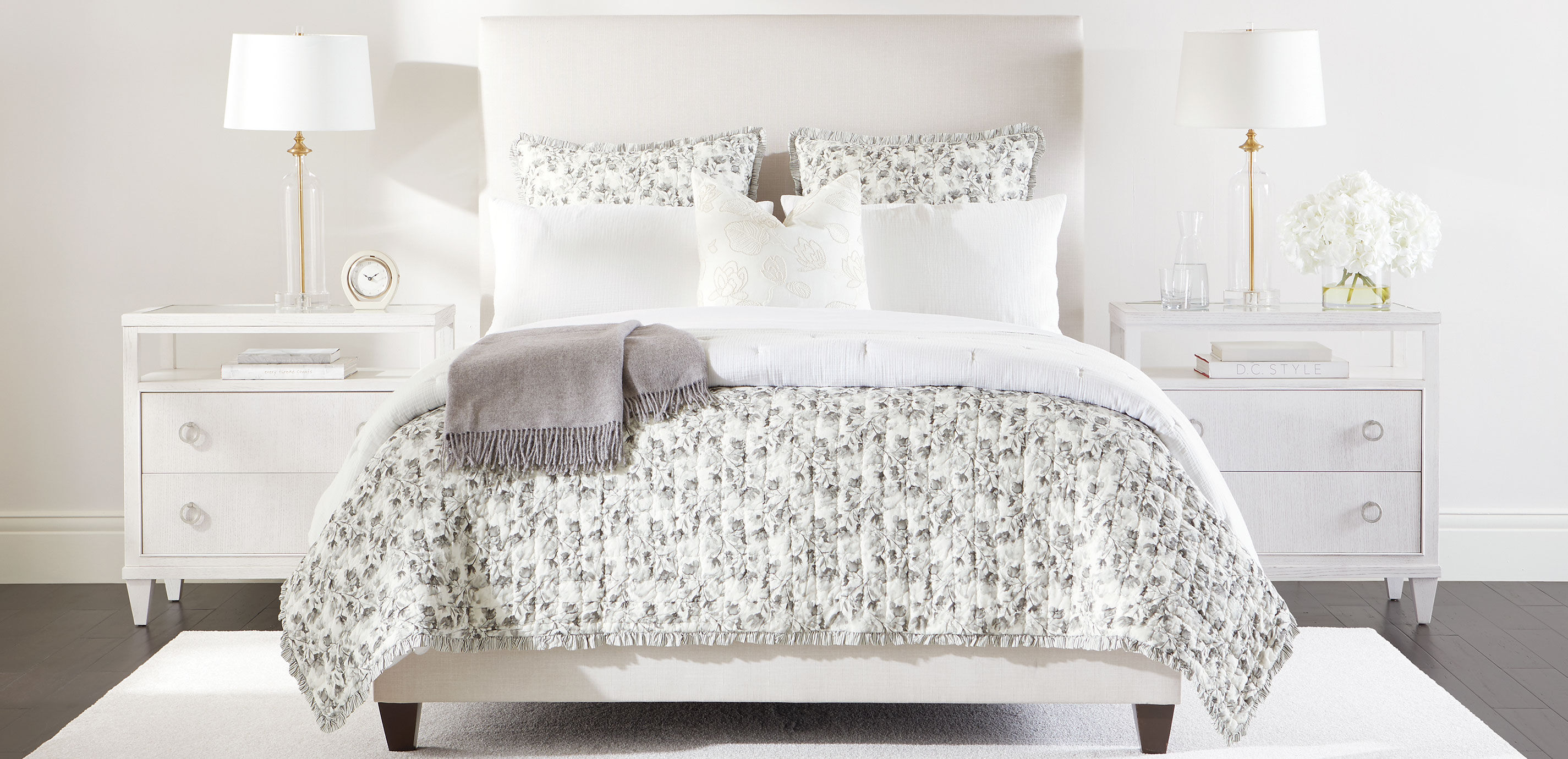 Watercolor Floral Reversible Quilt and Shams Set_6