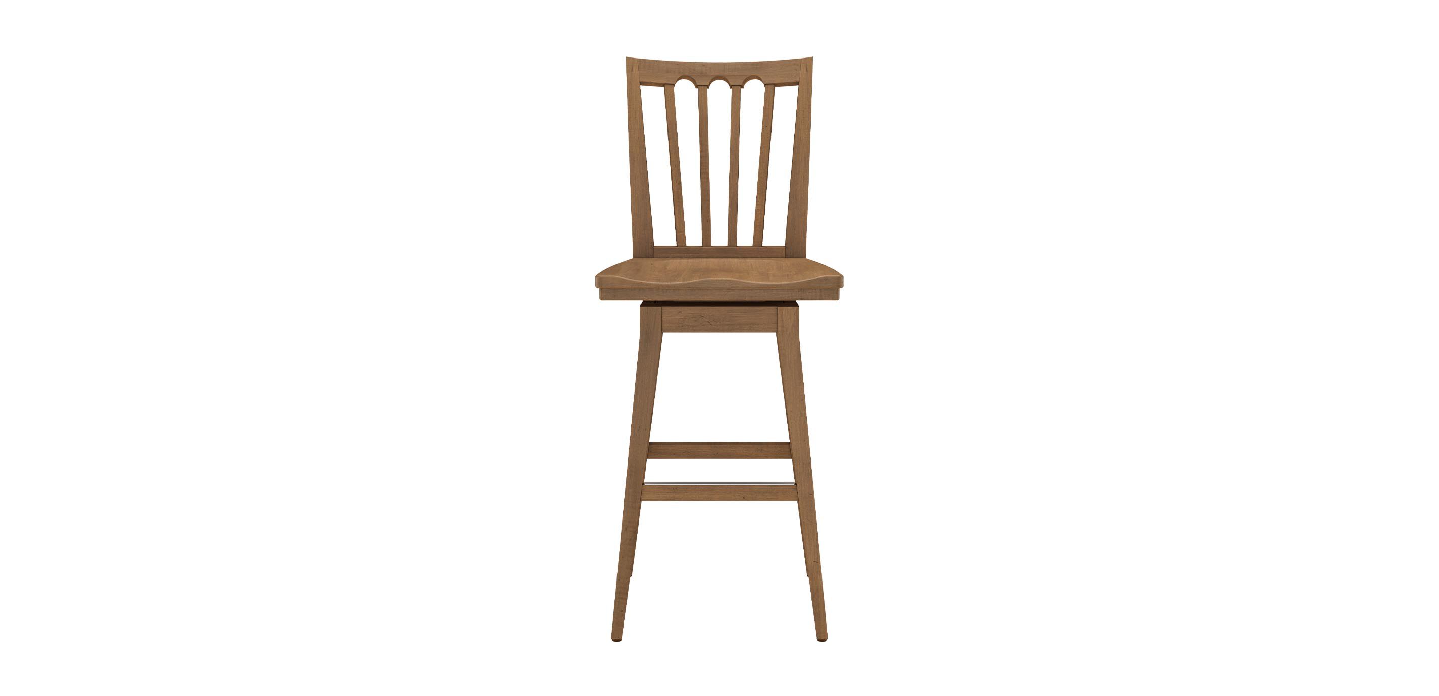 Benham Swivel Barstool, Wood Seat