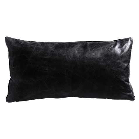 Leather Lumbar Pillow image 062071   BLK