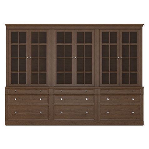 Continental Triple File Bookcase, Glass Doors image 159013G3