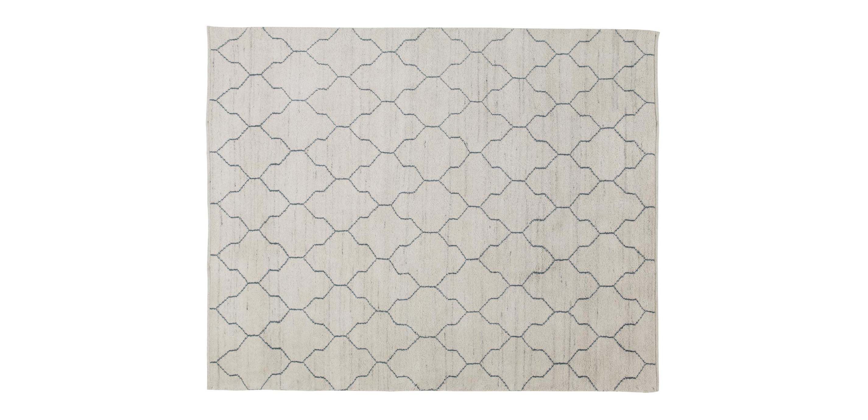 Tulu Lattice Rug, Natural/Seafoam