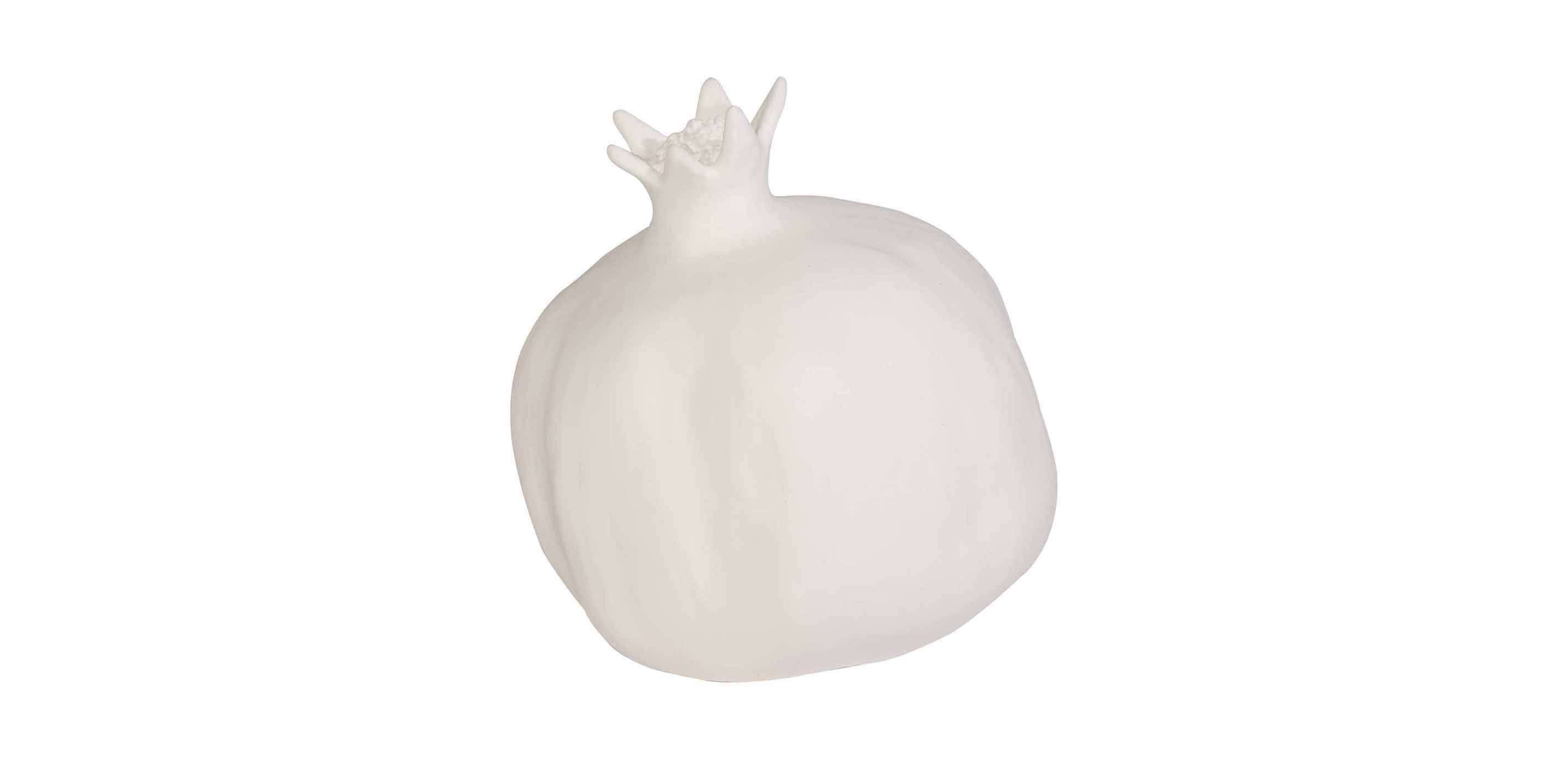 Matte White Pomegranate Sculpture