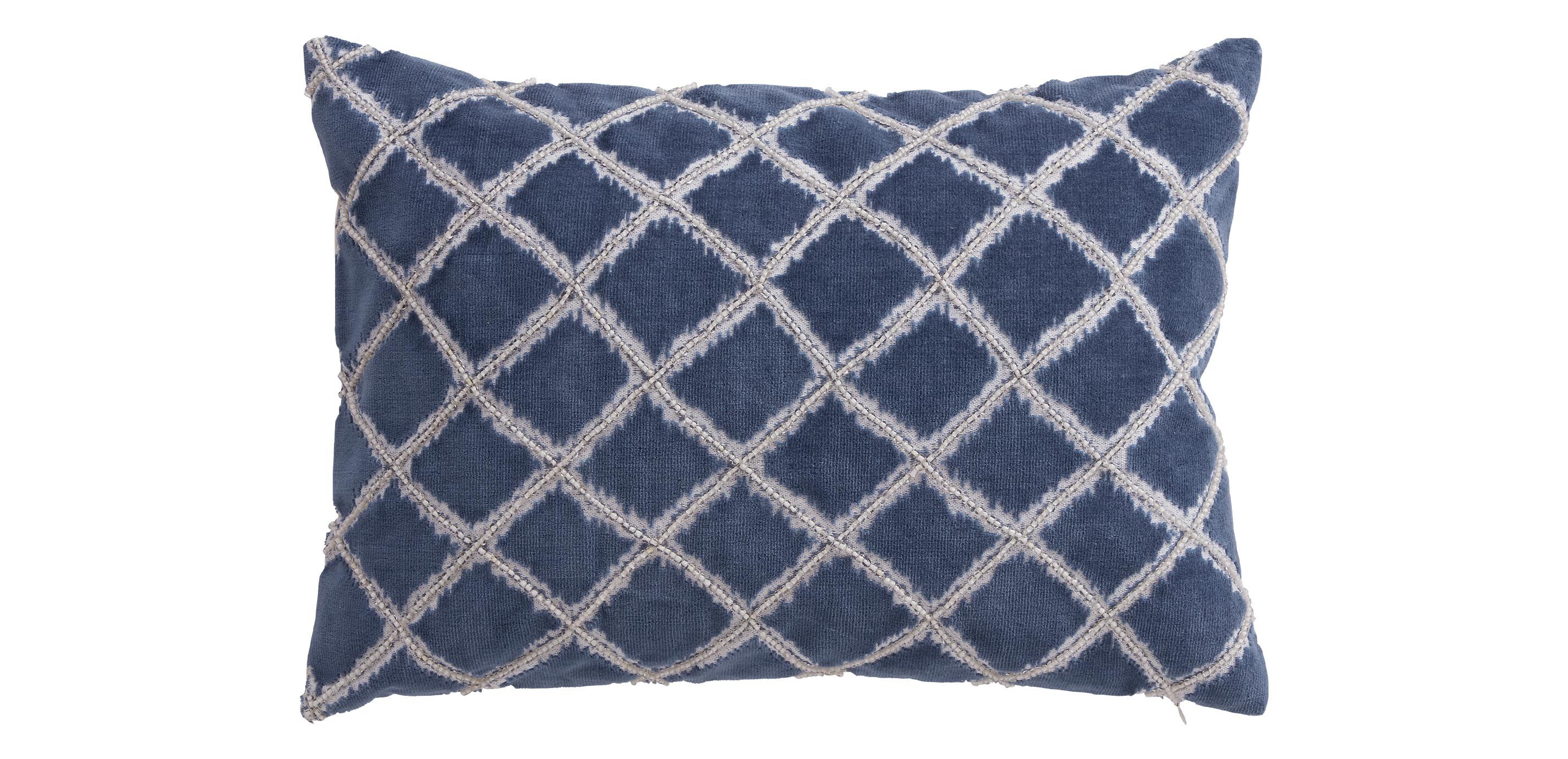 Velvet Beaded Lumbar Pillow