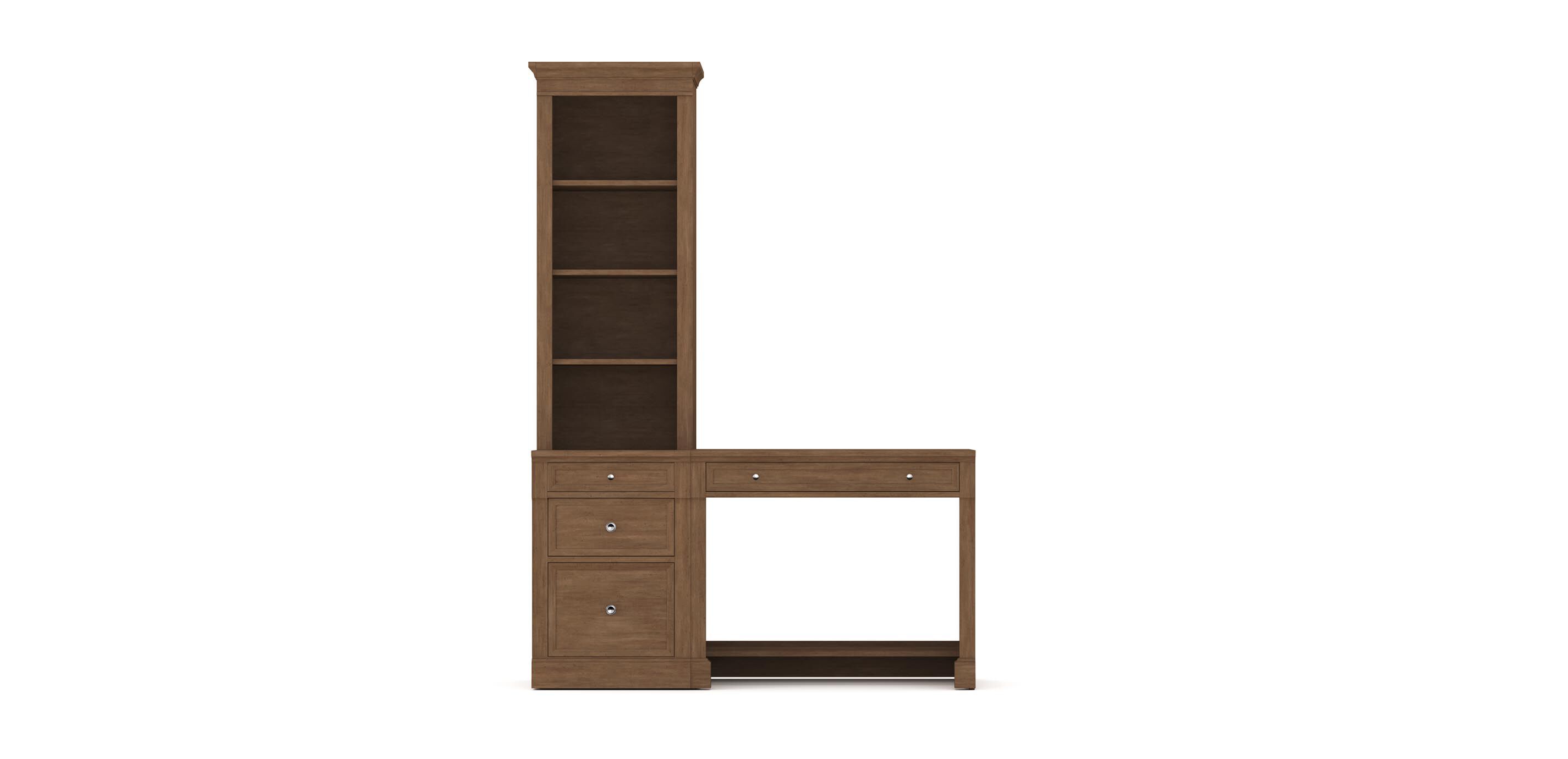 Continental File Bookcase with Bridge Desk