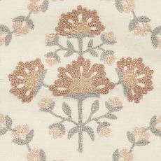 Tan swatch Crewel-Stitch Floral-Pattern Pillow