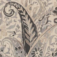 Nabry Charcoal (39454), large-scale printed paisley swatch Nabry Charcoal Fabric By the Yard