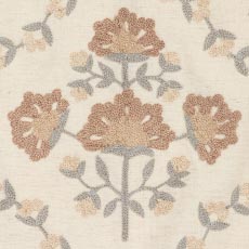 Tan swatch Crewel-Stitch Floral-Pattern Lumbar Pillow