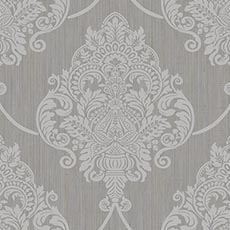 Gray swatch Dillon Damask Wallpaper