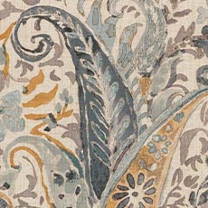 Nabry Bluestone (39480), large-scale printed paisley swatch Nabry Charcoal Fabric By the Yard