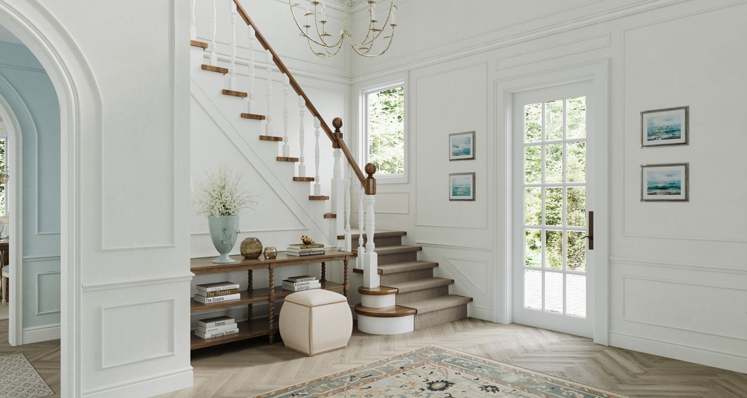 Spacious and Gracious Stairside Entryway Main Image