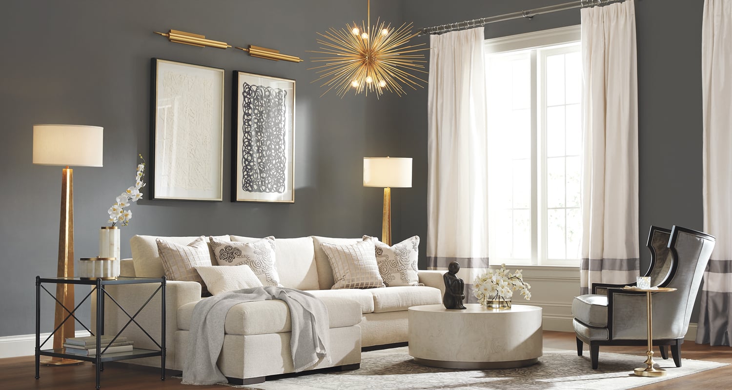 Stormy & Sophisticated Living Room Main Image
